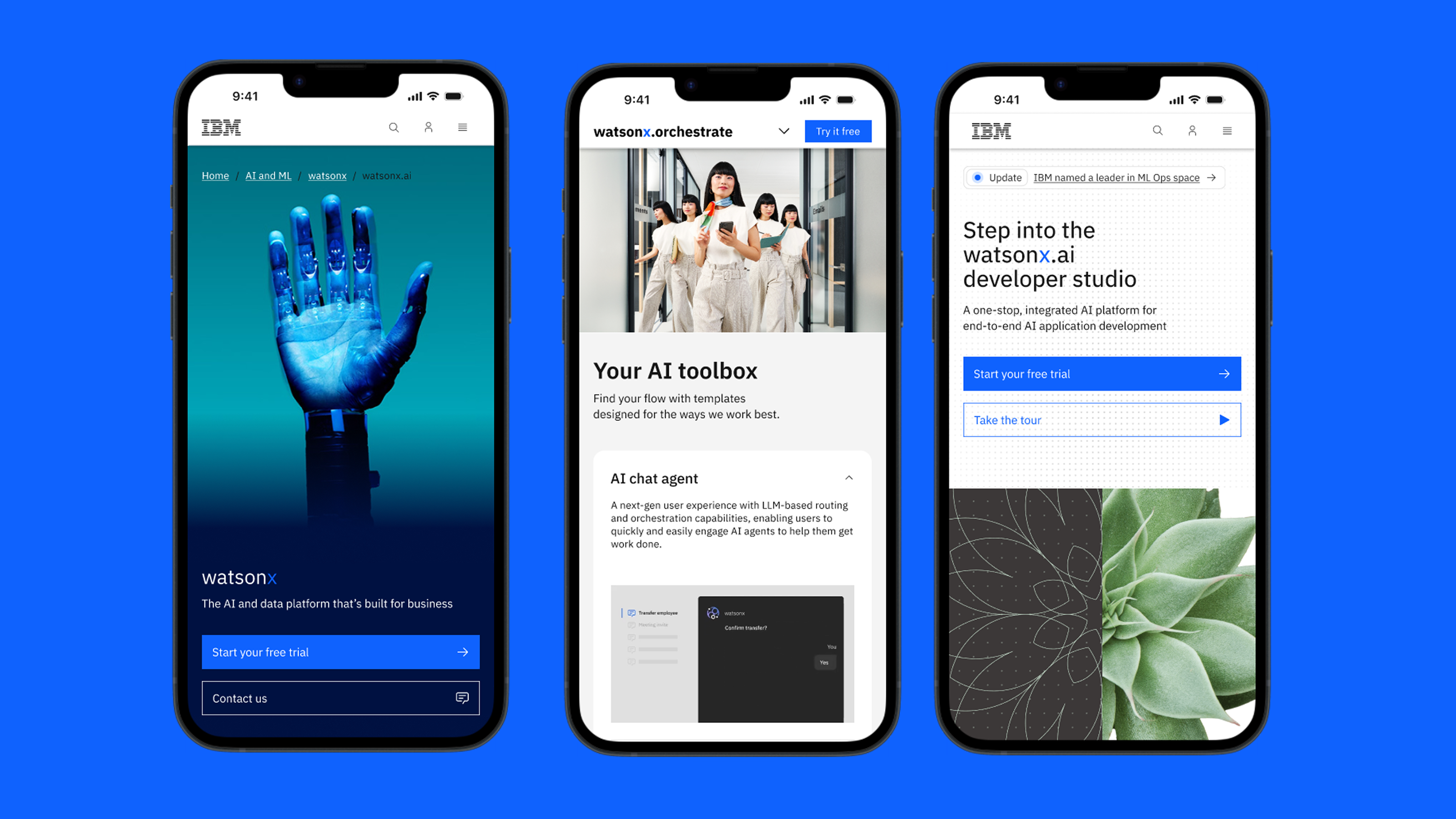 IBM.com mobile pages across devices