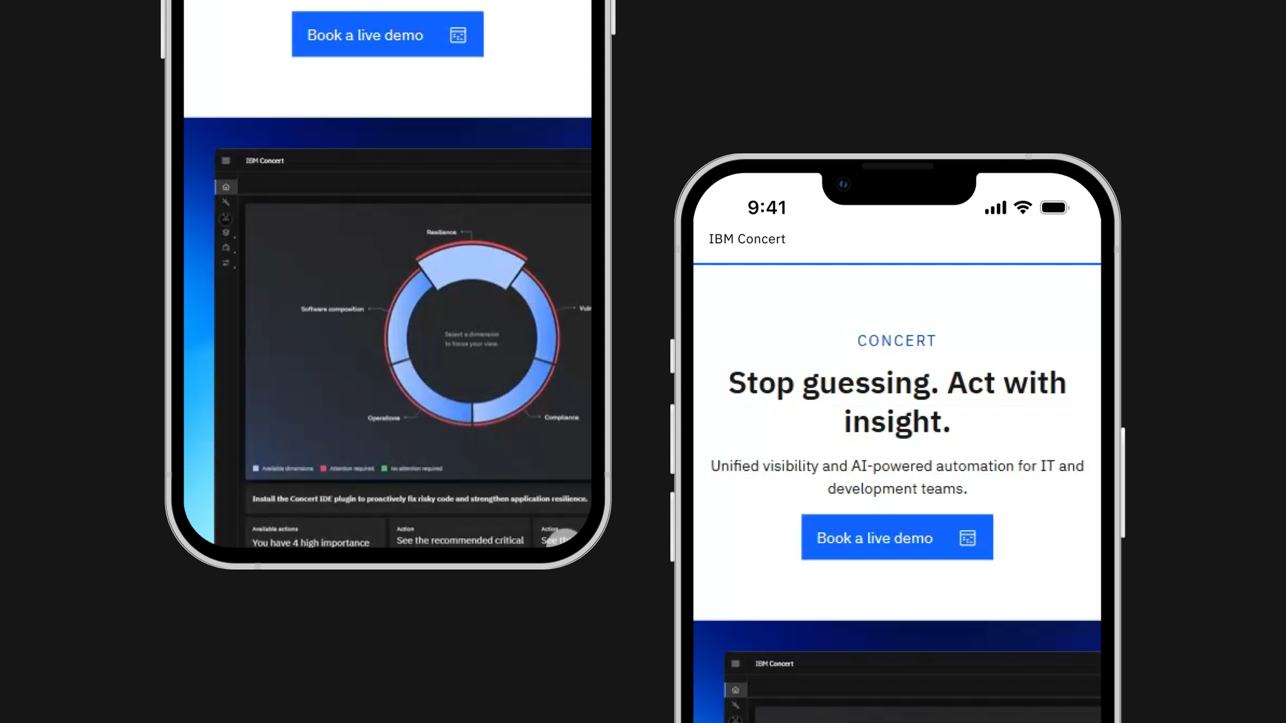 IBM Concert page, mobile layout