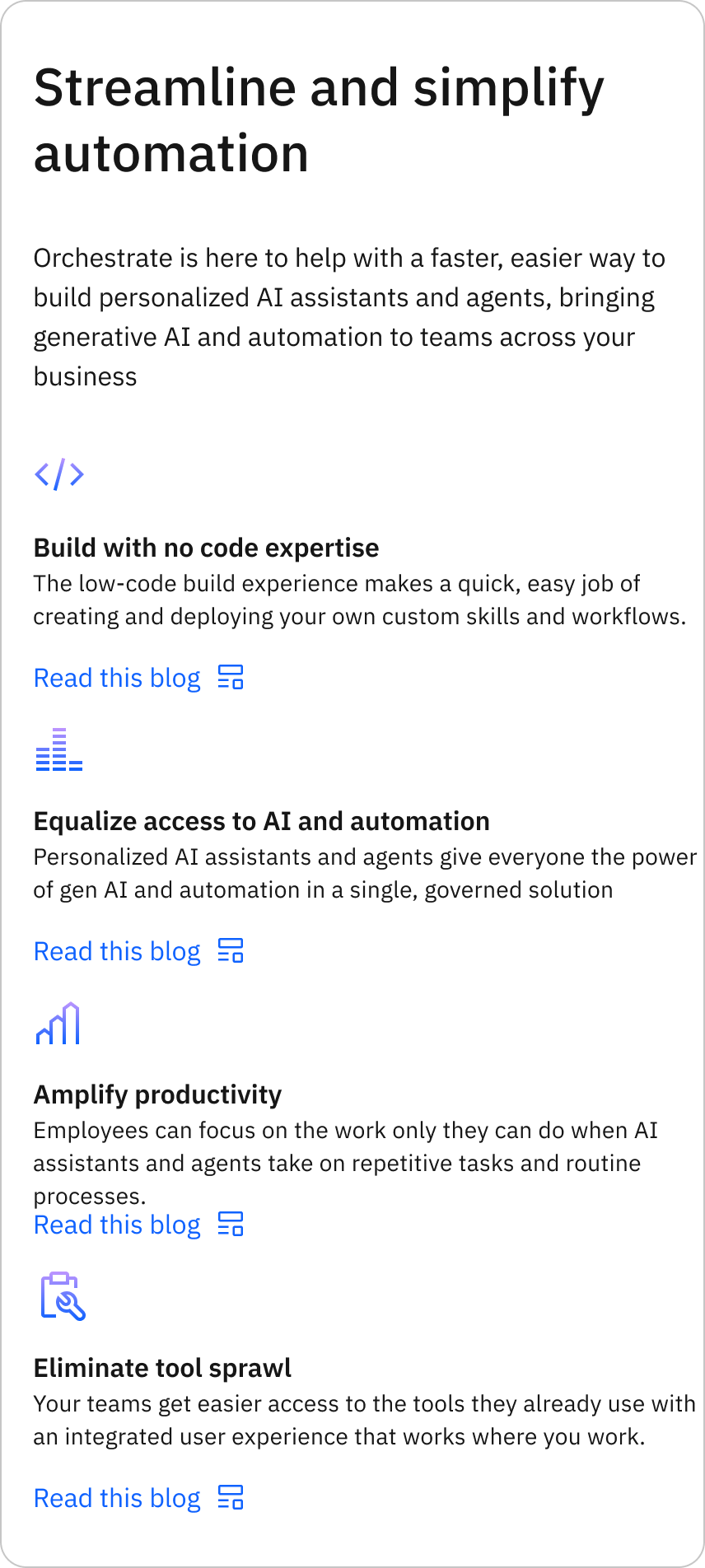 Pictogram list mobile component