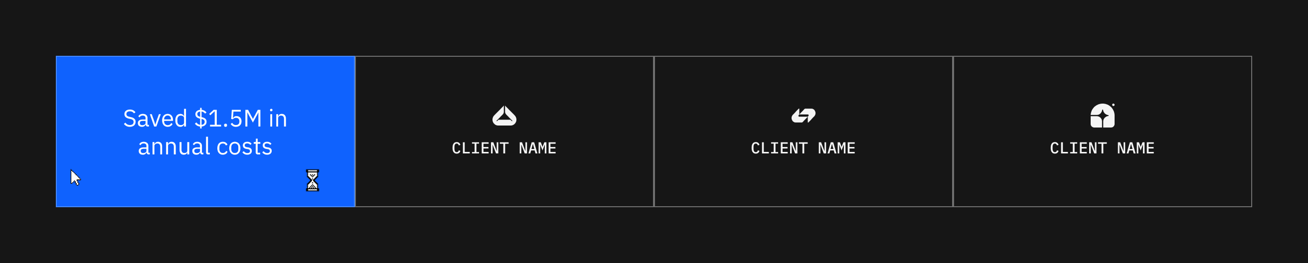 Client logo carousel, rollover state